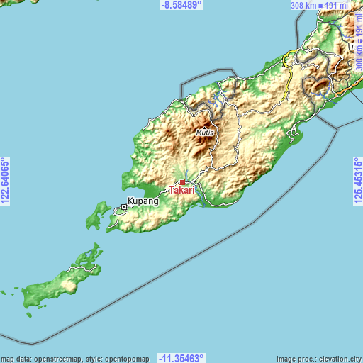 Topographic map of Takari