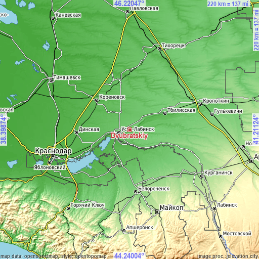 Topographic map of Dvubratskiy