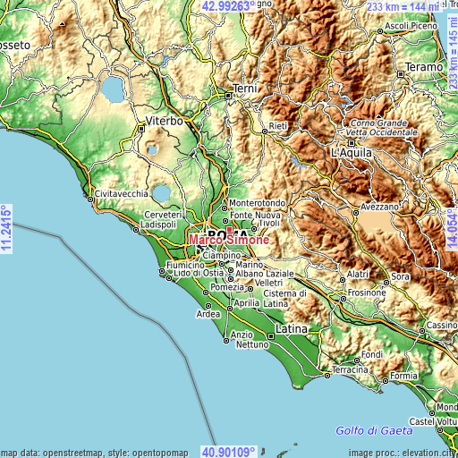Topographic map of Marco Simone