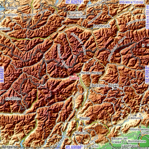 Topographic map of Rablà