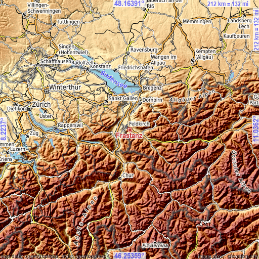 Topographic map of Frastanz