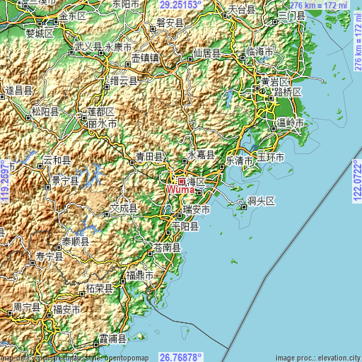 Topographic map of Wuma