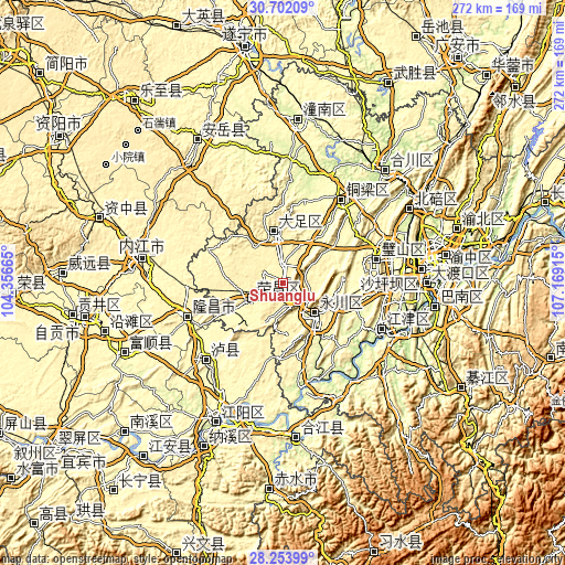 Topographic map of Shuanglu