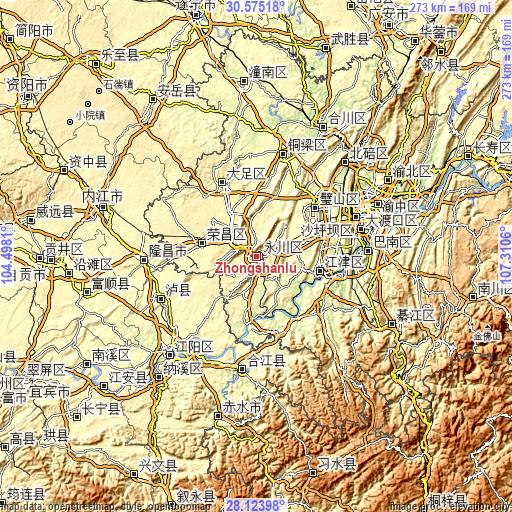 Topographic map of Zhongshanlu