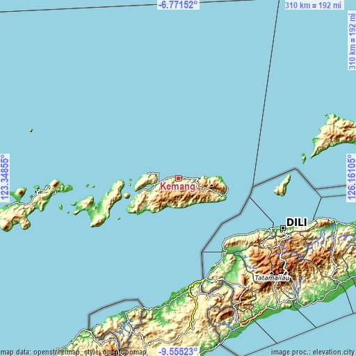 Topographic map of Kemang