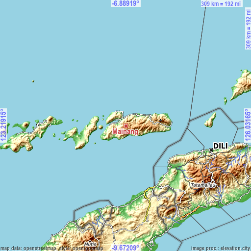 Topographic map of Mainang