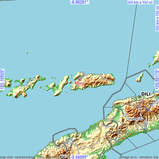 Topographic map of Moru