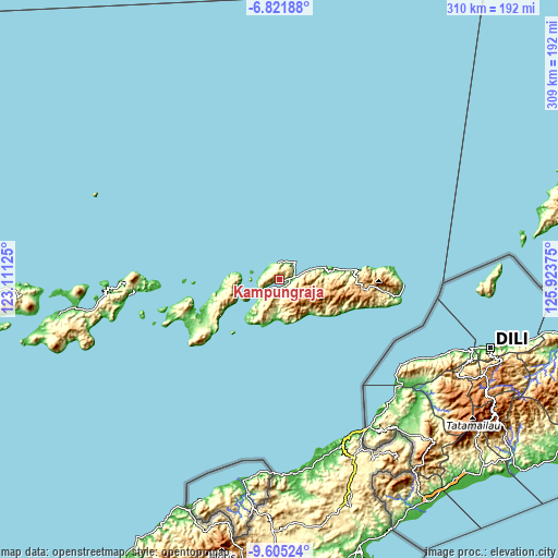 Topographic map of Kampungraja