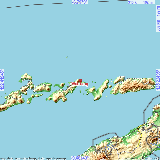 Topographic map of Wairiang