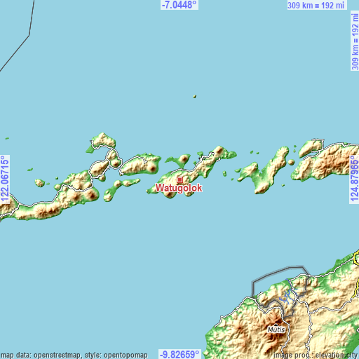 Topographic map of Watugolok