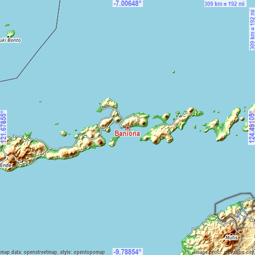 Topographic map of Baniona