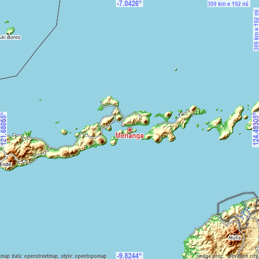 Topographic map of Menanga