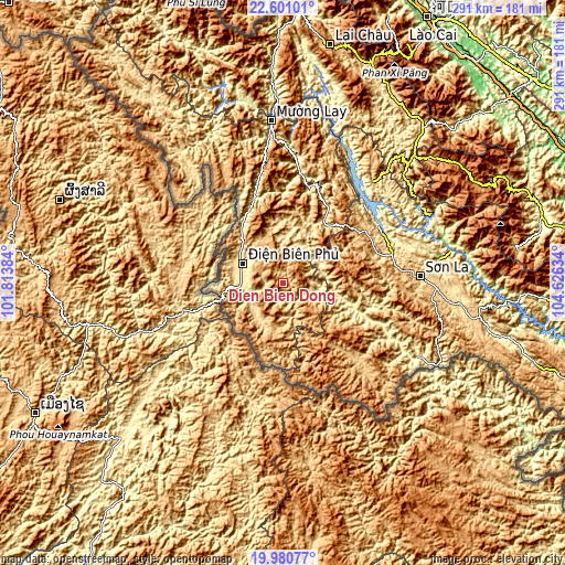 Topographic map of Điện Biên Đông