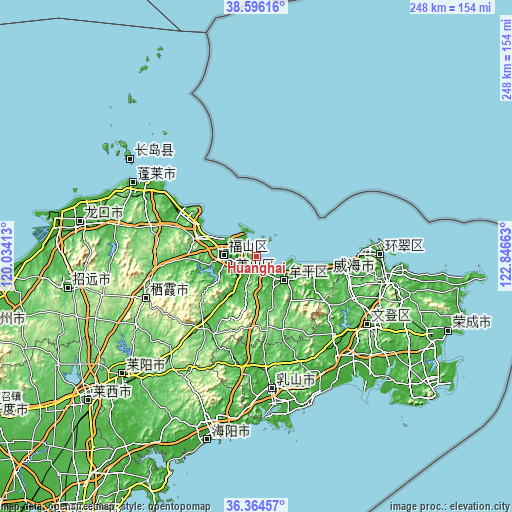 Topographic map of Huanghai