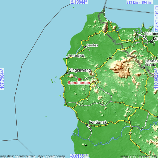 Topographic map of Samalantan