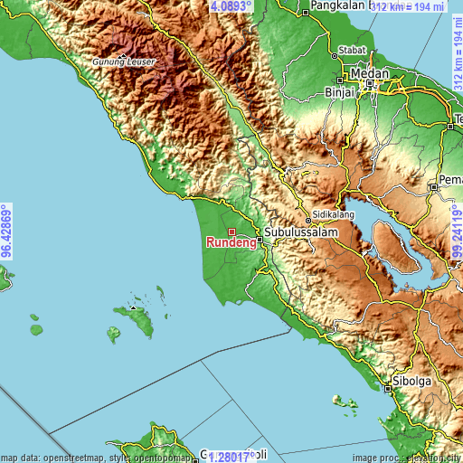 Topographic map of Rundeng