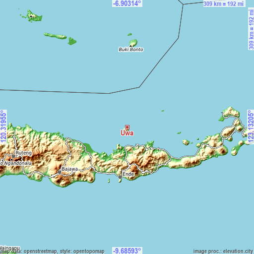 Topographic map of Uwa