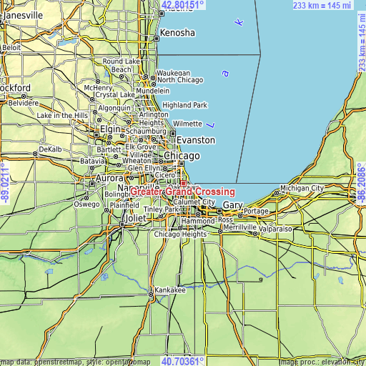 Topographic map of Greater Grand Crossing