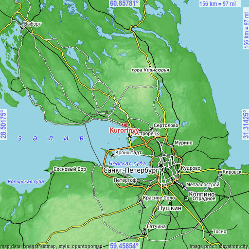 Topographic map of Kurortnyy