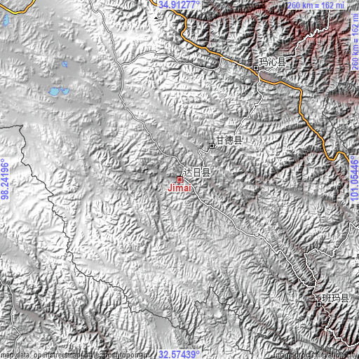 Topographic map of Jimai