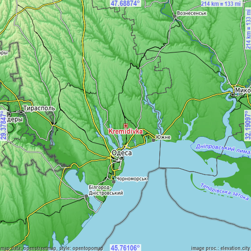 Topographic map of Kremidivka