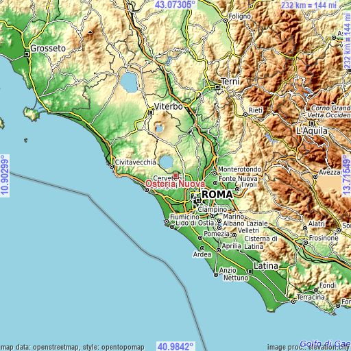 Topographic map of Osteria Nuova