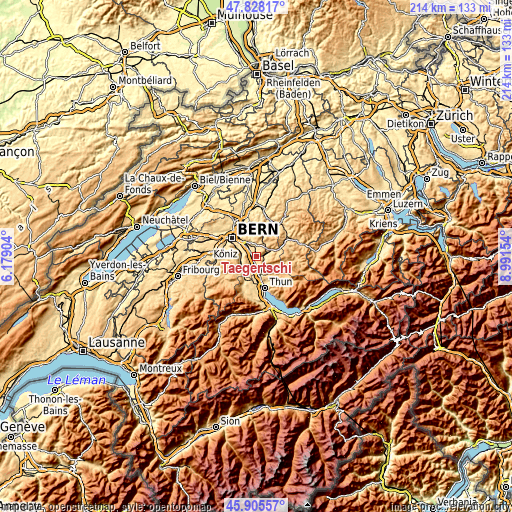 Topographic map of Tägertschi
