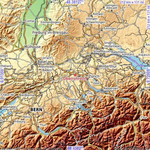Topographic map of Oberrohrdorf