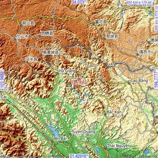 Topographic map of Yên Phú