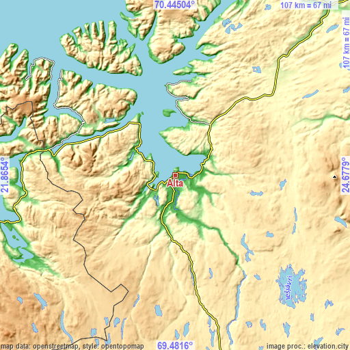 Topographic map of Alta