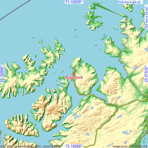 Topographic map of Rypefjord