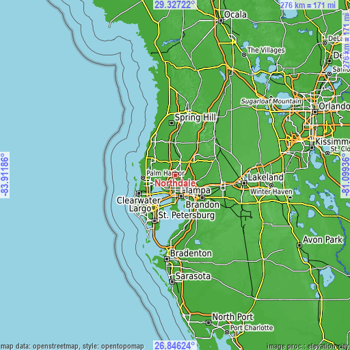 Topographic map of Northdale