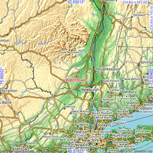 Topographic map of Watchtower