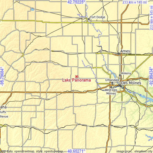 Topographic map of Lake Panorama