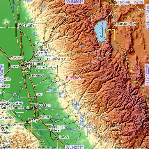 Topographic map of Buckhorn