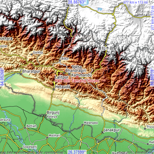 Topographic map of Hari Bdr Tamang House
