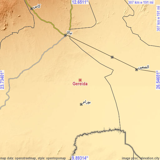 Topographic map of Gereida