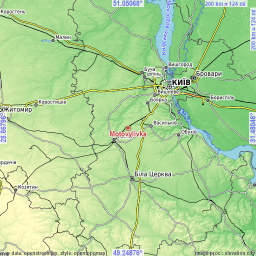 Topographic map of Motovylivka