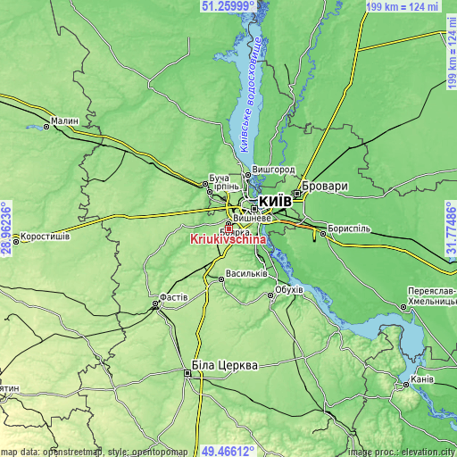 Topographic map of Kriukivschina