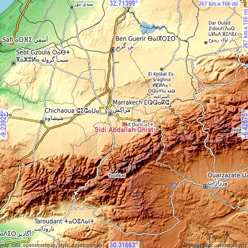 Topographic map of Sidi Abdallah Ghiat