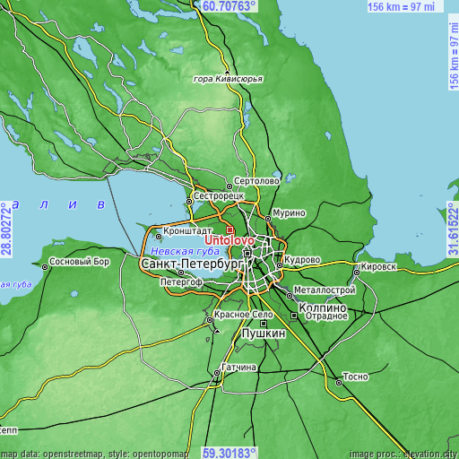 Topographic map of Untolovo