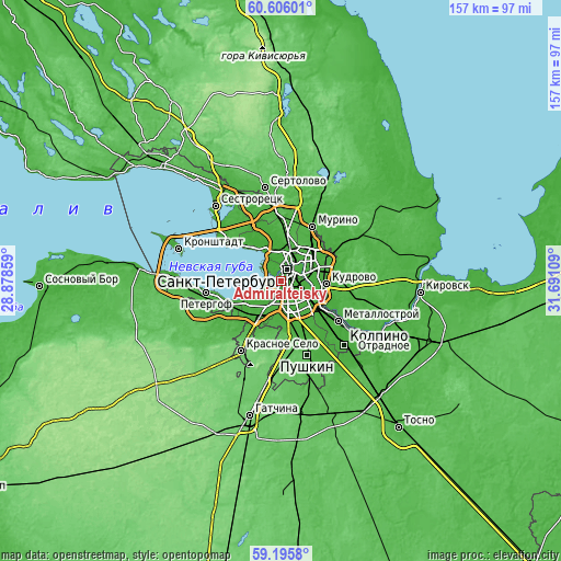 Topographic map of Admiralteisky