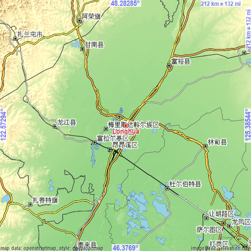 Topographic map of Longhua