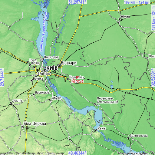 Topographic map of Kirove