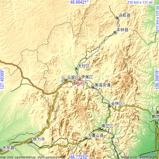 Topographic map of Xuri