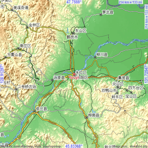 Topographic map of Youyi