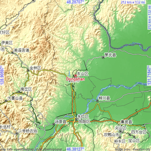 Topographic map of Dongshan