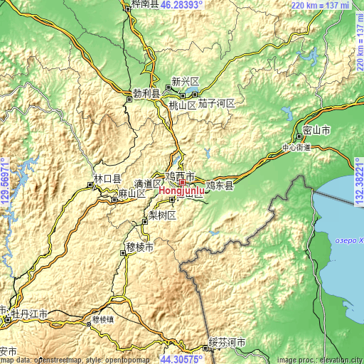 Topographic map of Hongjunlu