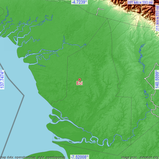 Topographic map of Eci