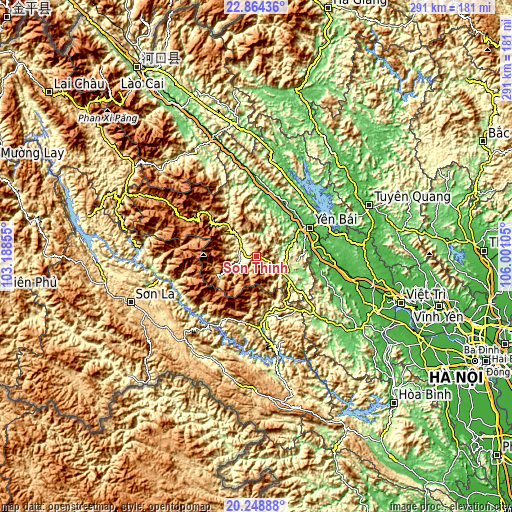Topographic map of Sơn Thịnh